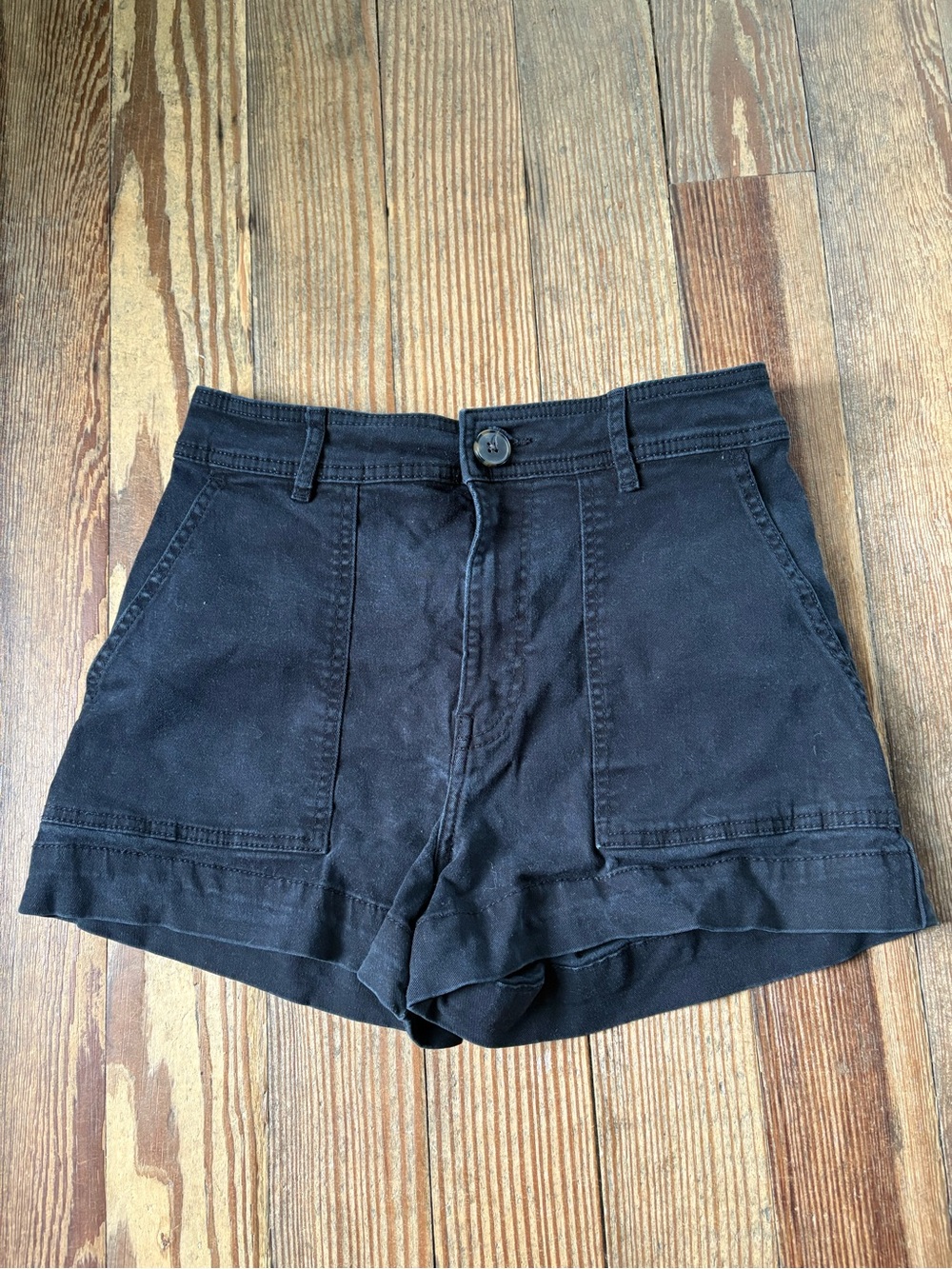 H&M black high-rise shorts